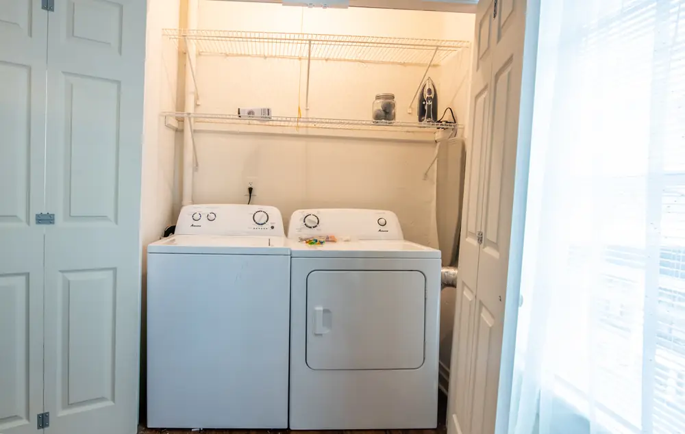Unit A full-size washer and dryer